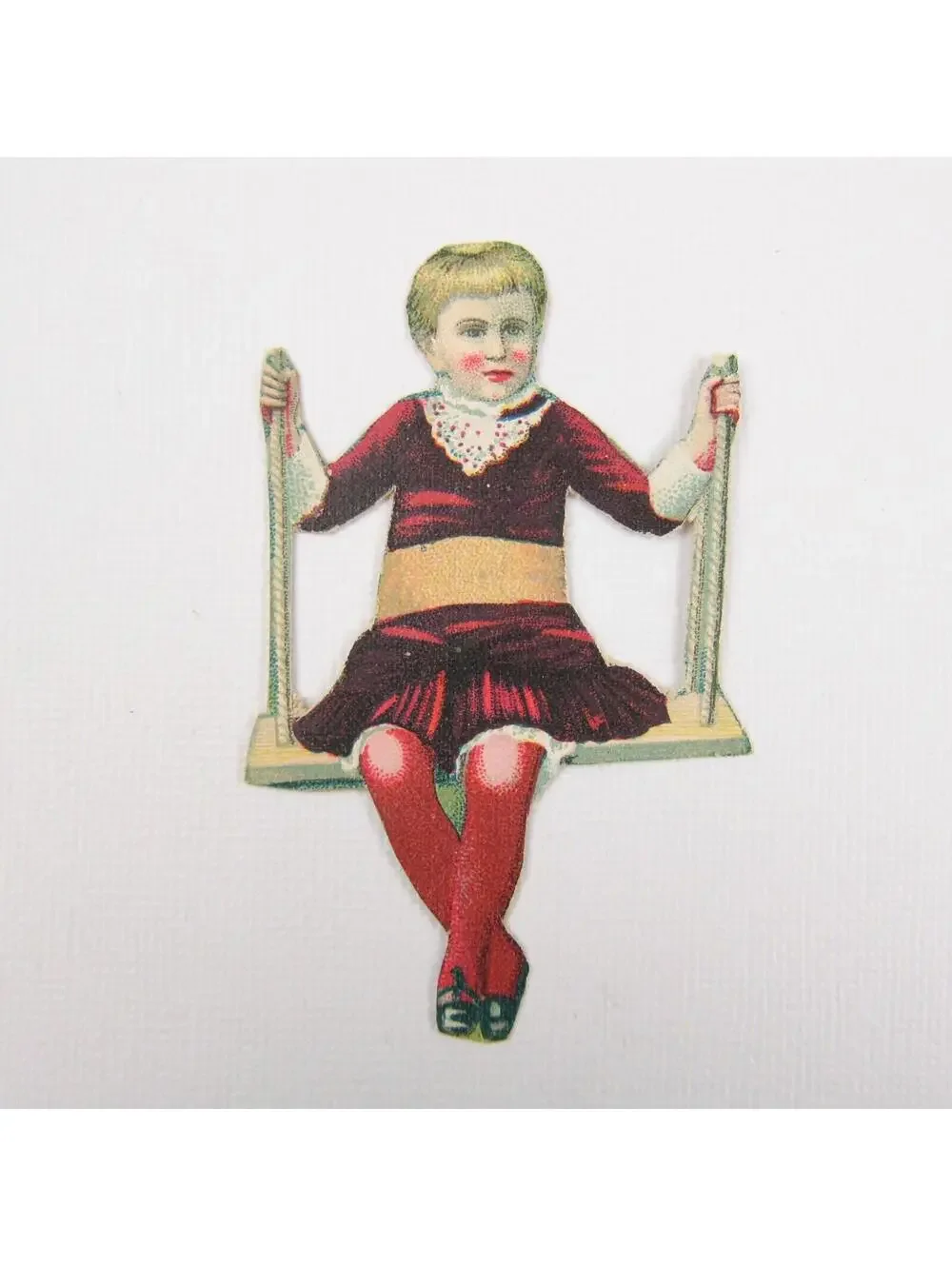 3 Vintage Valentine Ephemera Boy Swing Fence Doves Blue Flowers Paper Lace Heart